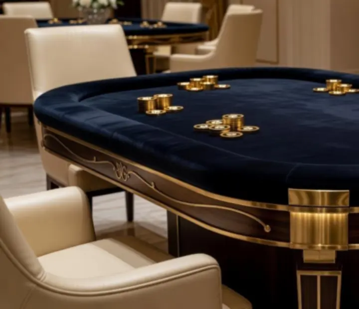 Ekskluzywne stoły pokerowe z wysokiej jakości wykończeniem na luksusowym evencie